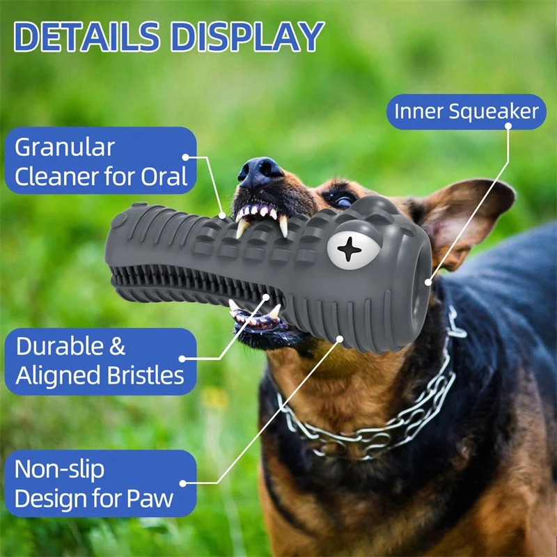 Tough & Squeaky Crocodile Dog Toy - Image 3