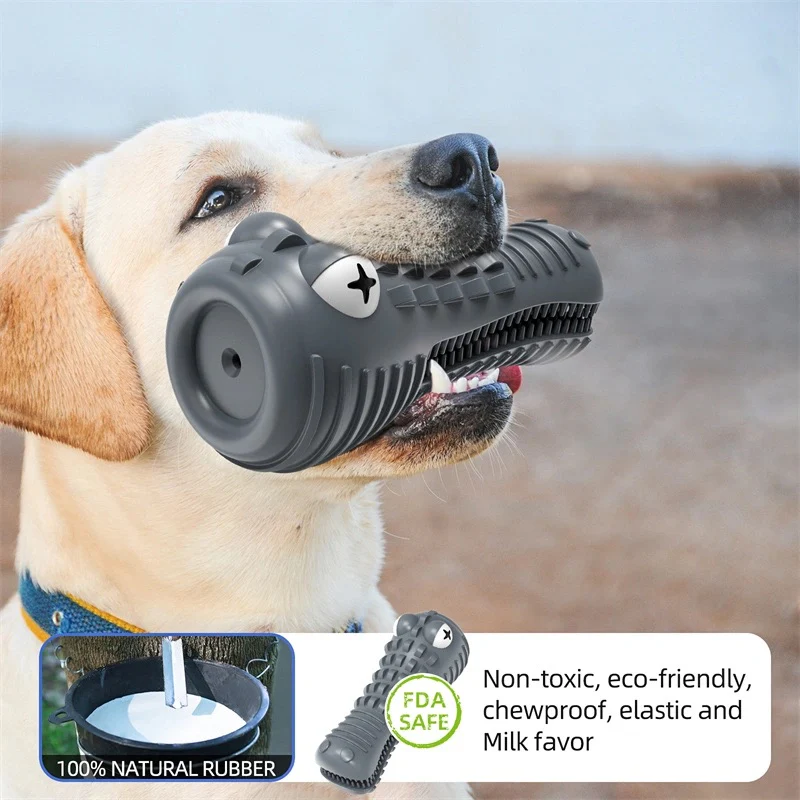 Tough & Squeaky Crocodile Dog Toy - Image 6