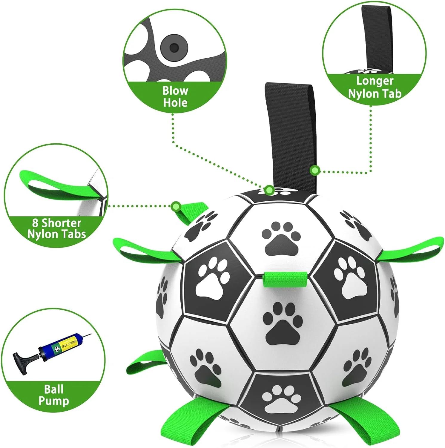 Interactive Dog Soccer Ball With Tabs - Large - Image 6