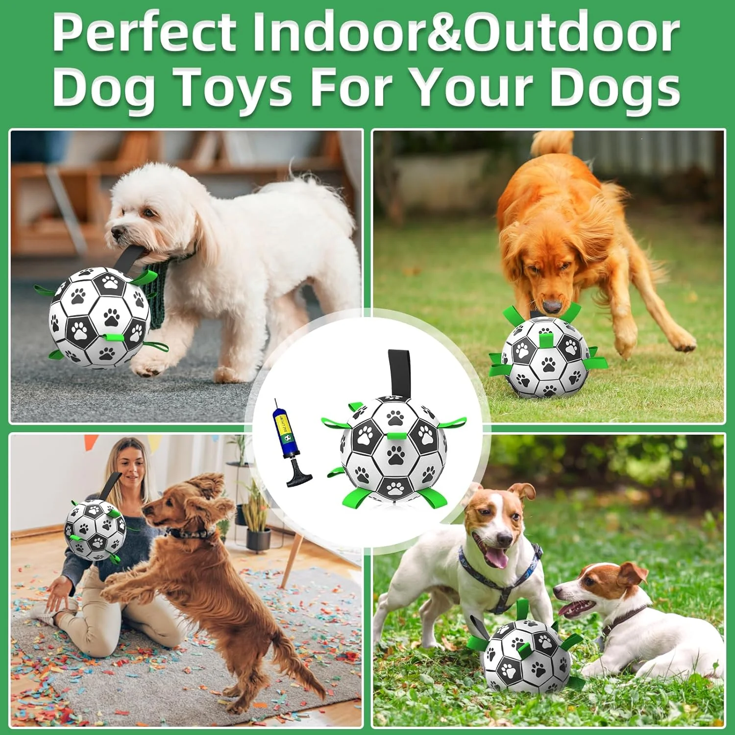 Interactive Dog Soccer Ball With Tabs - Large - Image 7