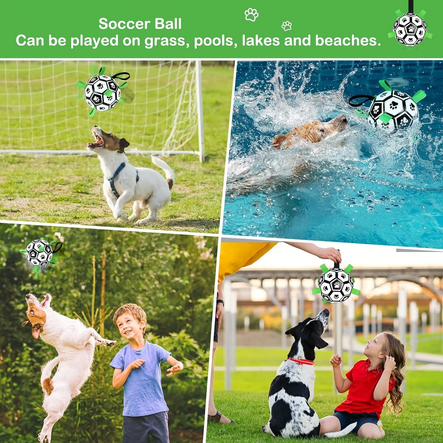 Interactive Dog Soccer Ball With Tabs - Large - Image 8