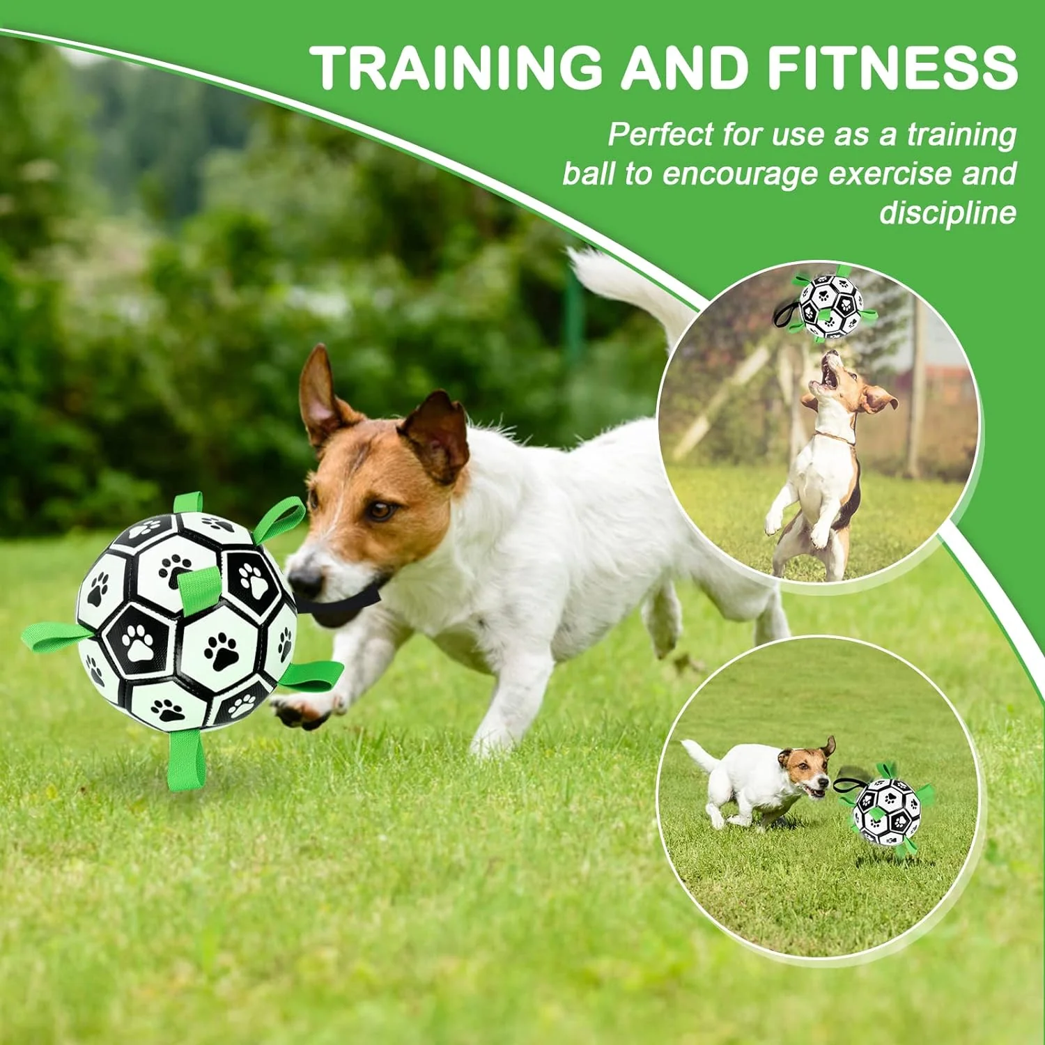 Interactive Dog Soccer Ball With Tabs - Large - Image 9