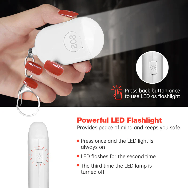 Portable Personal Alarm (White) - Image 4