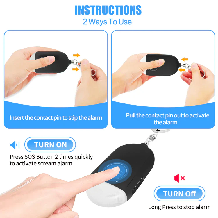 Portable Personal Alarm (White) - Image 5