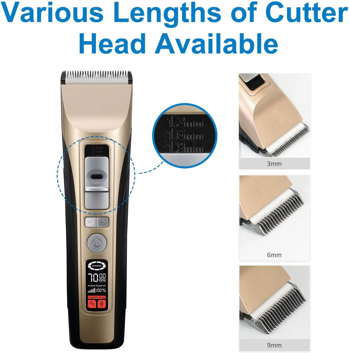 Premium Rechargeable Dog Grooming Clippers – Gold - Image 8